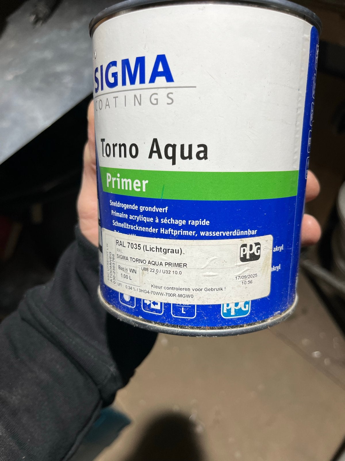 Sigma Torno Aqua Primer RAL 7035 (Lichtgrijs) - 1L, Ophalen, Nieuw, Verf, Grijs