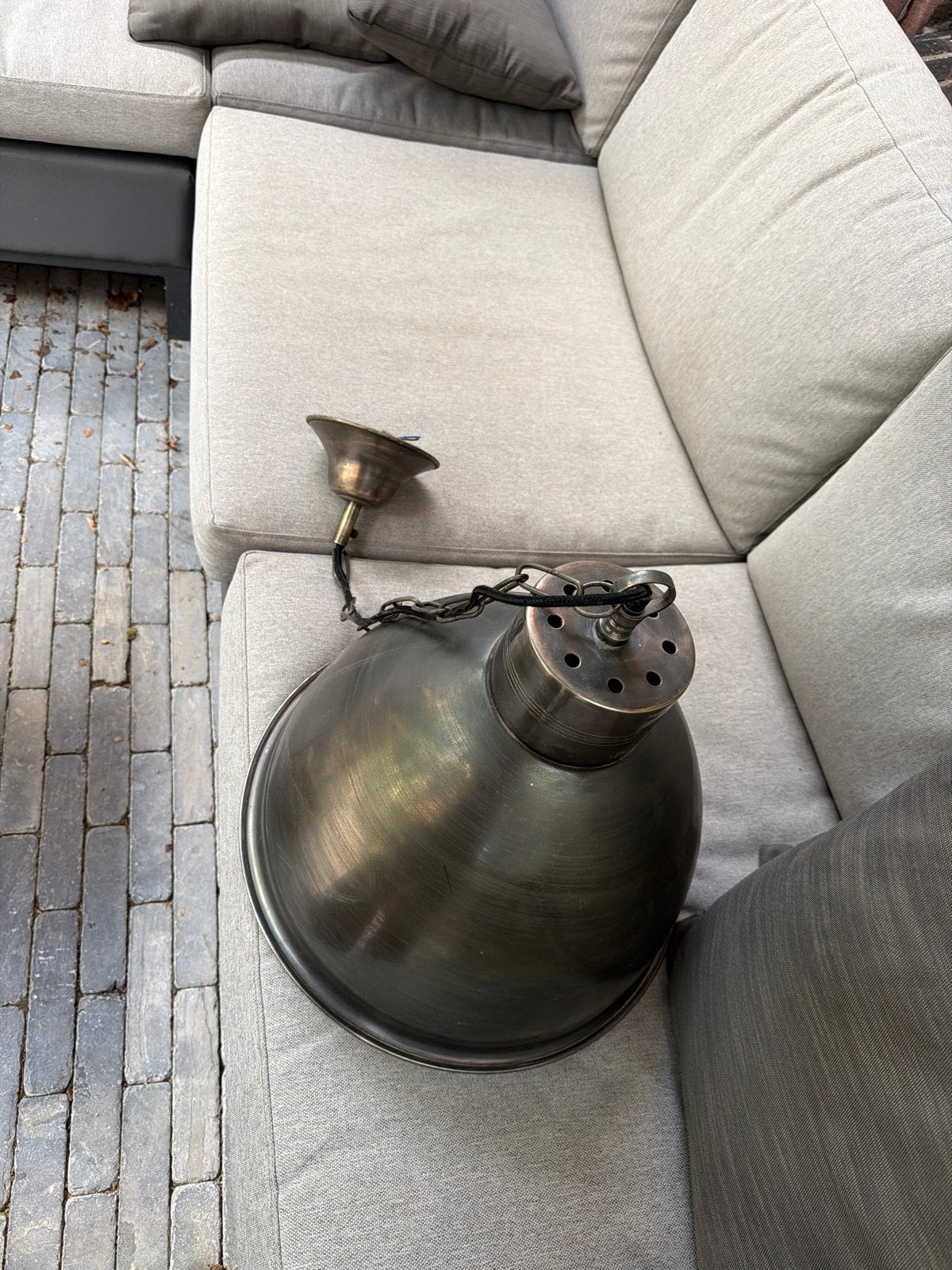 Brocante hanglamp - perfect voor een sfeervolle inrichting, Huis en Inrichting, Lampen | Hanglampen, Ophalen, Gebruikt, Metaal