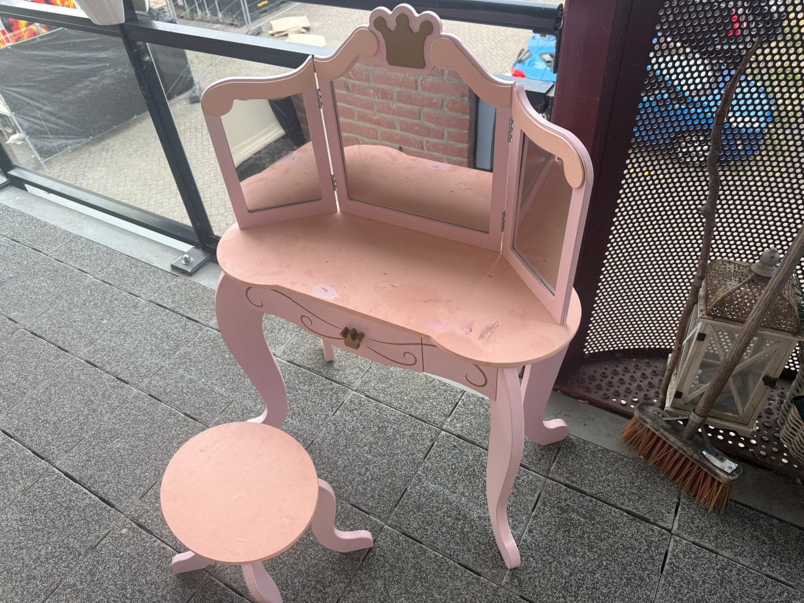 Make-up kaptafel meisje met krukje, Ophalen, Gebruikt, 50 tot 100 cm, Minder dan 100 cm