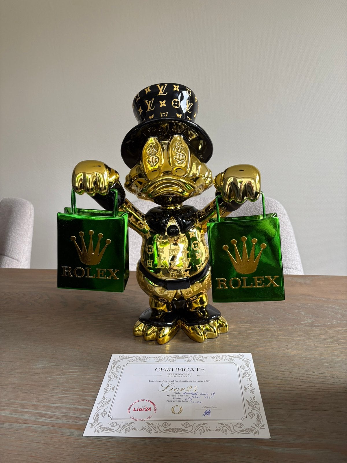 Dagobert Duck Rolex LV (42 cm) lior24, Ophalen of Verzenden, Nieuw