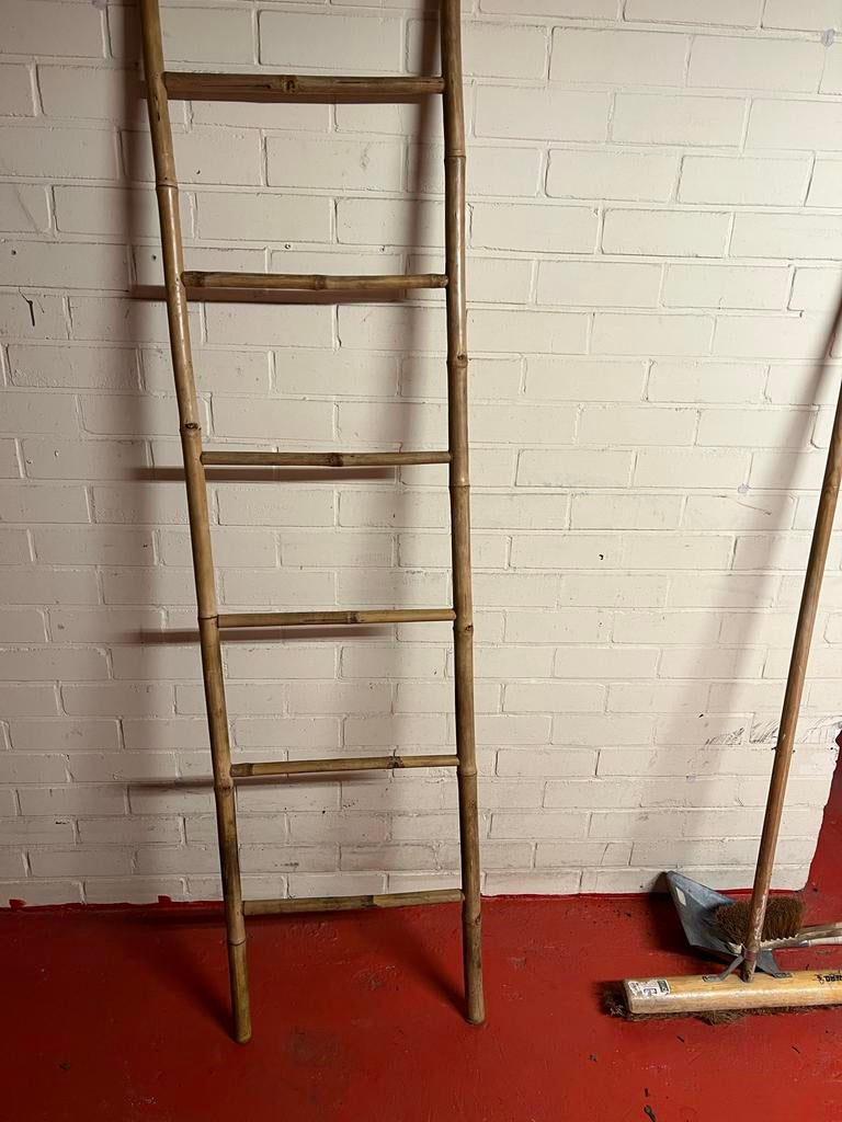 Bamboe ladder - Decoratief of functioneel, Doe-het-zelf en Verbouw, Ladders en Trappen, Ophalen, Gebruikt, Ladder, Minder dan 2 meter
