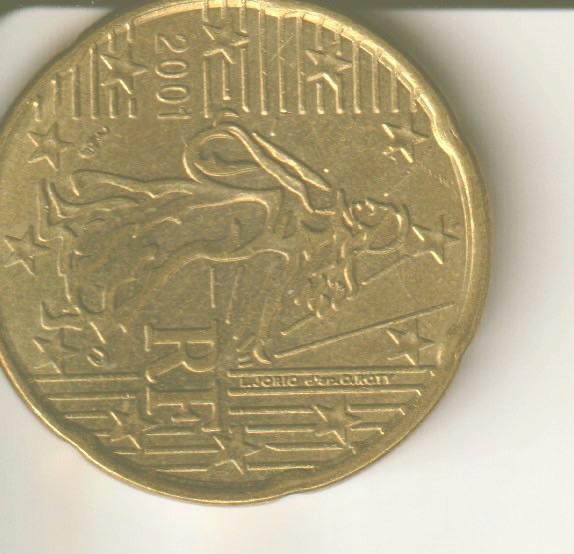 20 cent 2001 frankrijk, Verzenden, Frankrijk, 20 cent