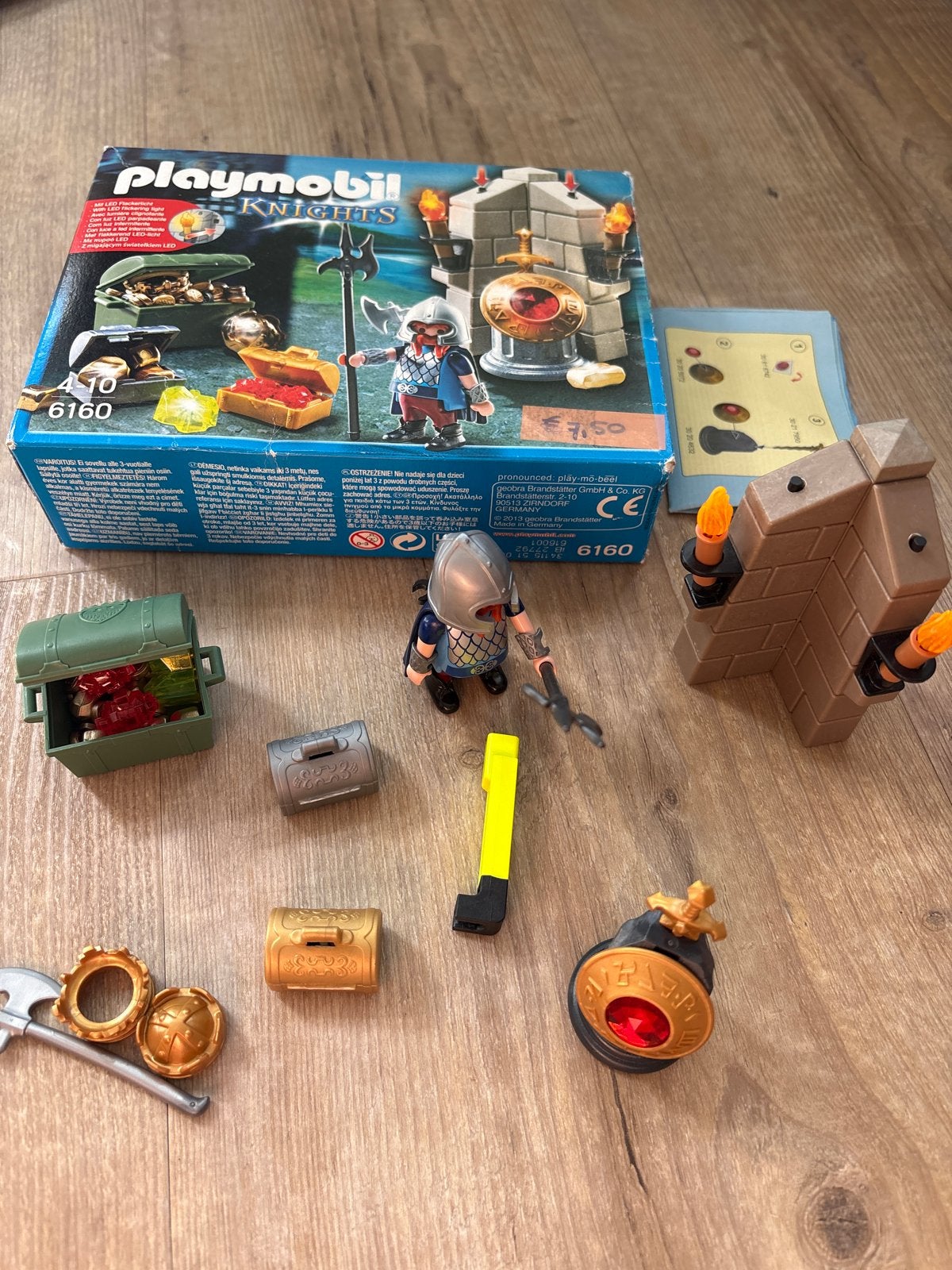 Playmobil Knights 6160 Schatkist met LED-fakkel, Gebruikt, Complete set, Overige typen, Ophalen of Verzenden