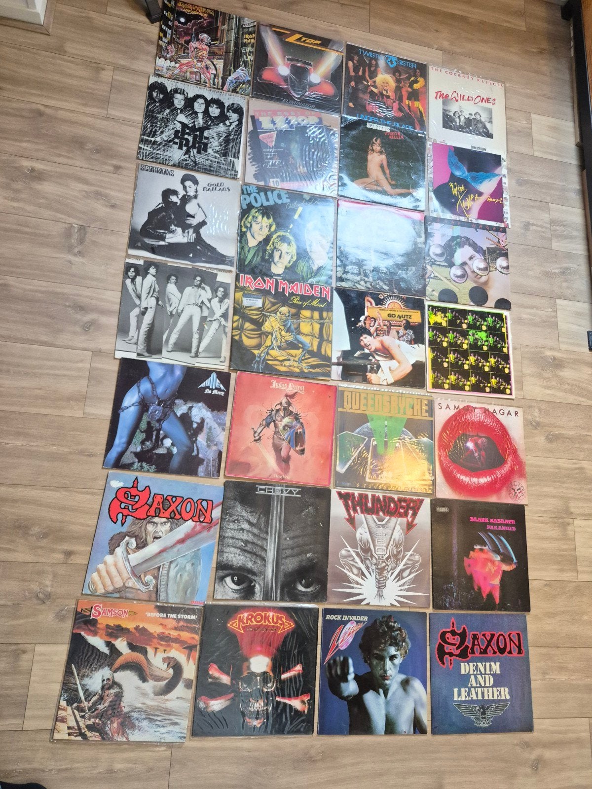 28 Hardrock/Metal LP's - Iron Maiden, Scorpions, Saxon, Cd's en Dvd's, Ophalen of Verzenden, Gebruikt, 12 inch, Poprock