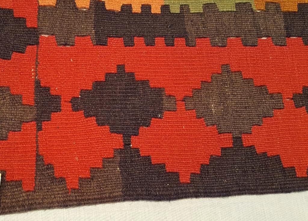 Antiek Sahsevan kelim 358x141/Perzische tapijt/Loper/Oosters, Antiek en Kunst, Antiek | Kleden en Textiel, Ophalen of Verzenden
