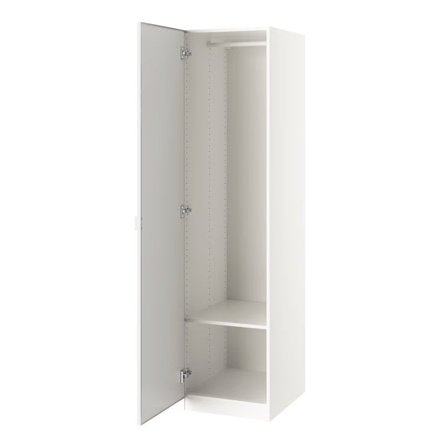 GEVRAAGD 2 x witte pax kast+deuren+planken, 50x60x201, Ophalen, Evt. 1 spiegeldeur, kleur liefst wit., 50 tot 100 cm, Zo goed als nieuw