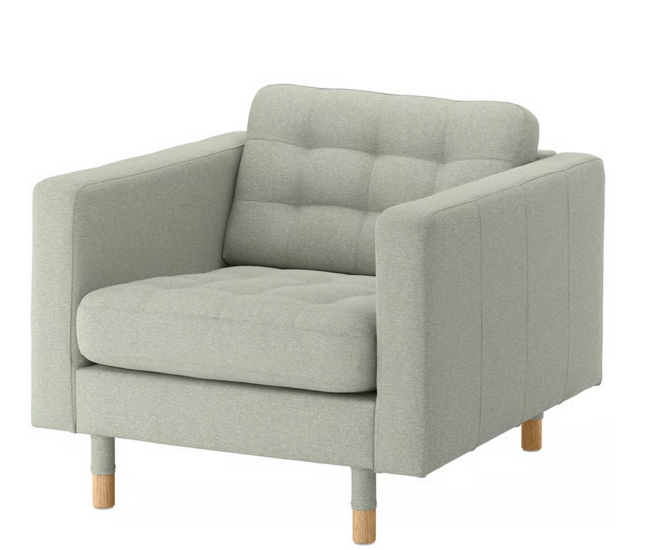 LANDSKRONA Fauteuil, Gunnared lichtgroen/hout, Ophalen, Eenpersoons, 75 tot 100 cm, Zo goed als nieuw