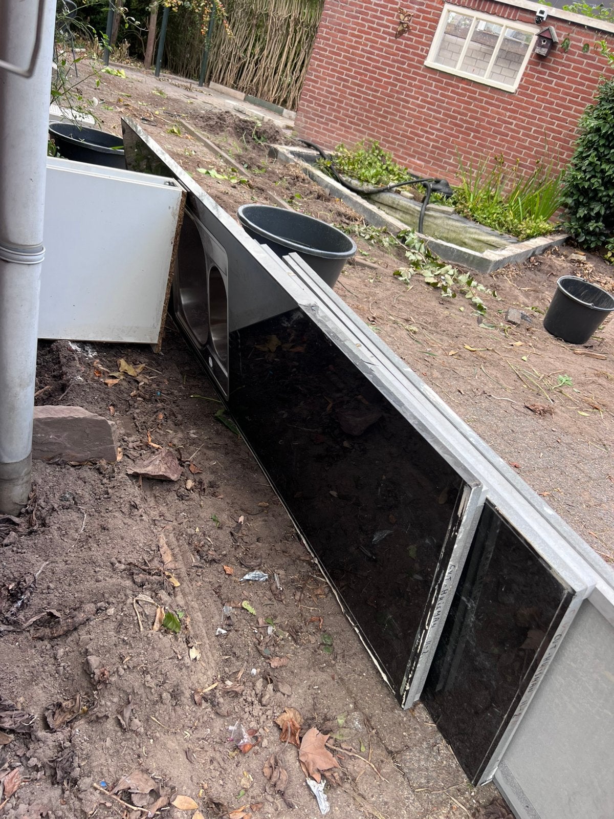 Zwart/donkergrijs granieten aanrechtblad, Ophalen, Gebruikt, Zwart, Minder dan 100 cm