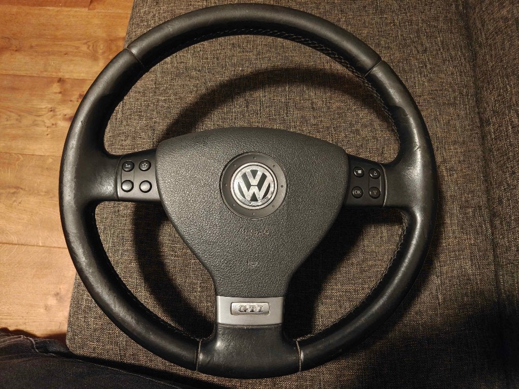 Origineel VW Golf 5 GTI 3-spaaks stuur + airbag, Ophalen of Verzenden, Gebruikt, Volkswagen