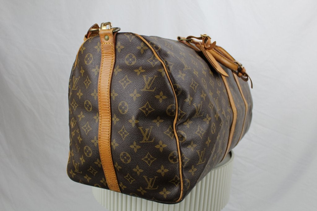 Louis Vuitton Keepall 55 Bandoulière - 1210, 40 tot 60 cm, 30 cm of meer, Gebruikt, Bruin