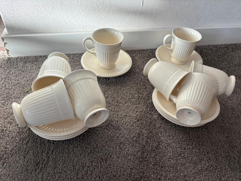 Set van 8 wedgewood edme kop en schotels, Ophalen of Verzenden, Zo goed als nieuw, Wedgwood, Kop(pen) en/of Schotel(s)