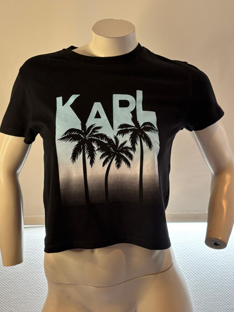 Karl Lagerfeld kort model shirt xs, Kleding | Dames, Zwart, Ophalen of Verzenden, Zo goed als nieuw, Korte mouw