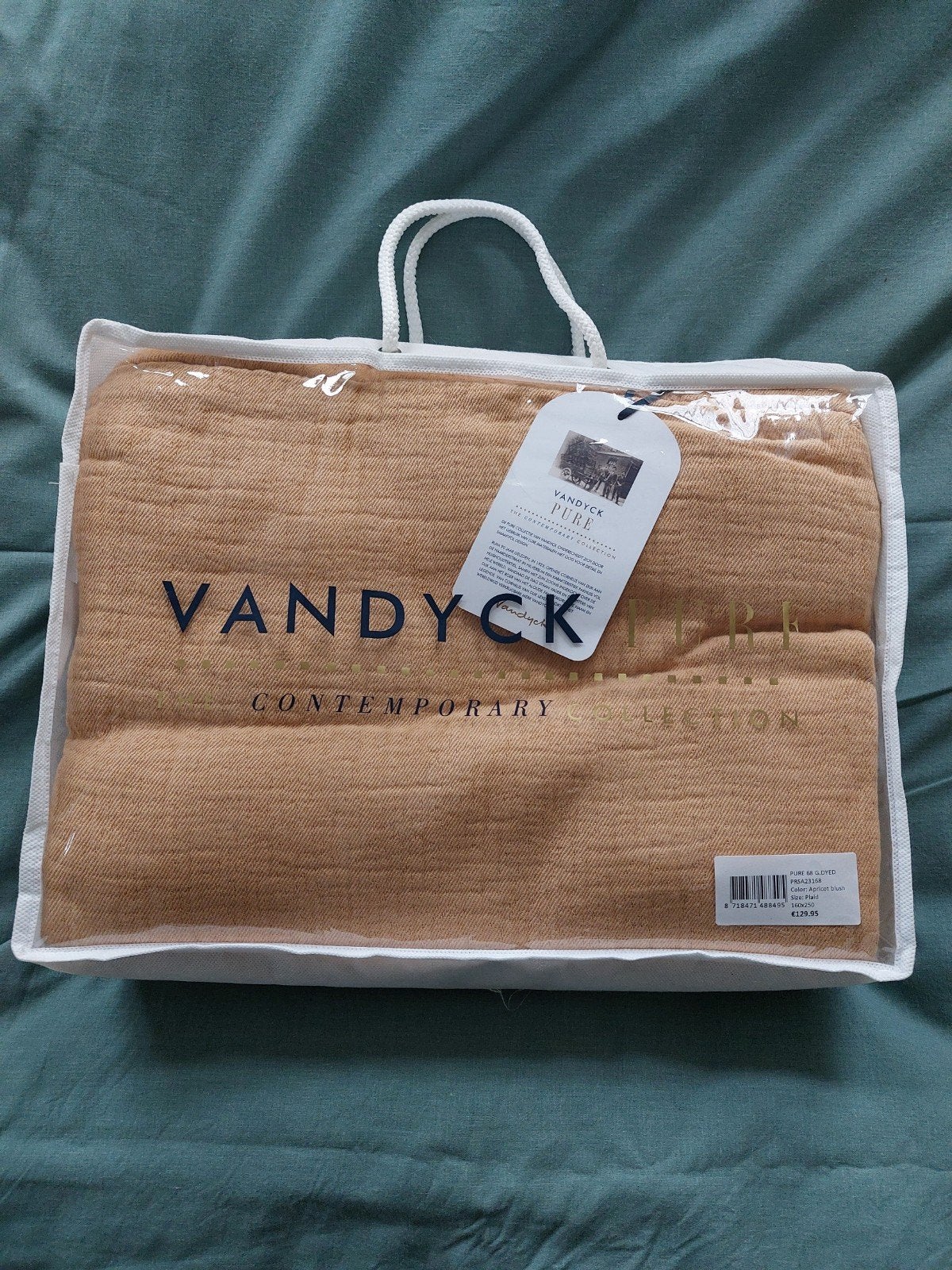 NIEUW Vandyck PURE 68 sprei 160x250 cm Apricot Blush katoen, Huis en Inrichting, Slaapkamer | Beddengoed, Ophalen, Overige kleuren