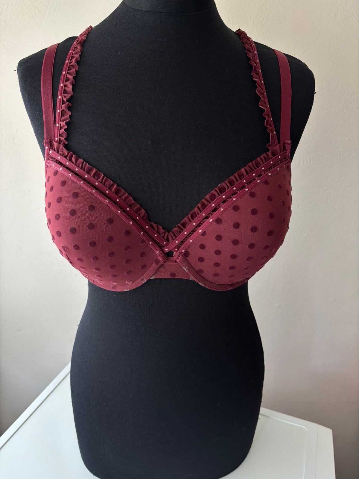 Push up BH Marlies Dekkers bordeaux 80D zgan, Verzenden, Rood, BH