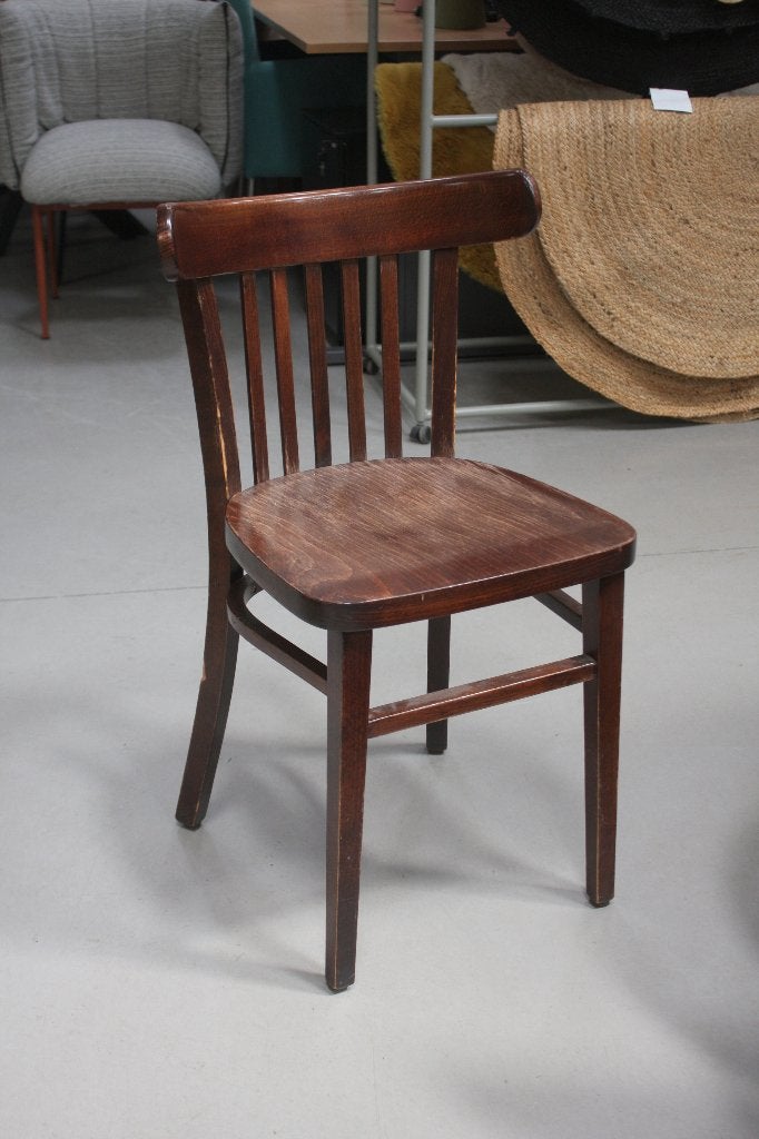 Partij houten stoelen cafestoel horeca mancave, Huis en Inrichting, Ophalen, Gebruikt, Bruin, Vijf, Zes of meer stoelen