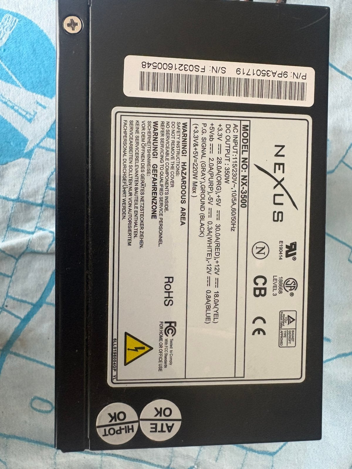Nexus 350w watt voeding, Ophalen of Verzenden, Gebruikt