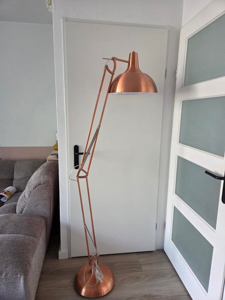 Koperkleurige vloerlamp Job van Home Sweet Home, E27, 160 cm, Ophalen, Gebruikt, Metaal, Modern