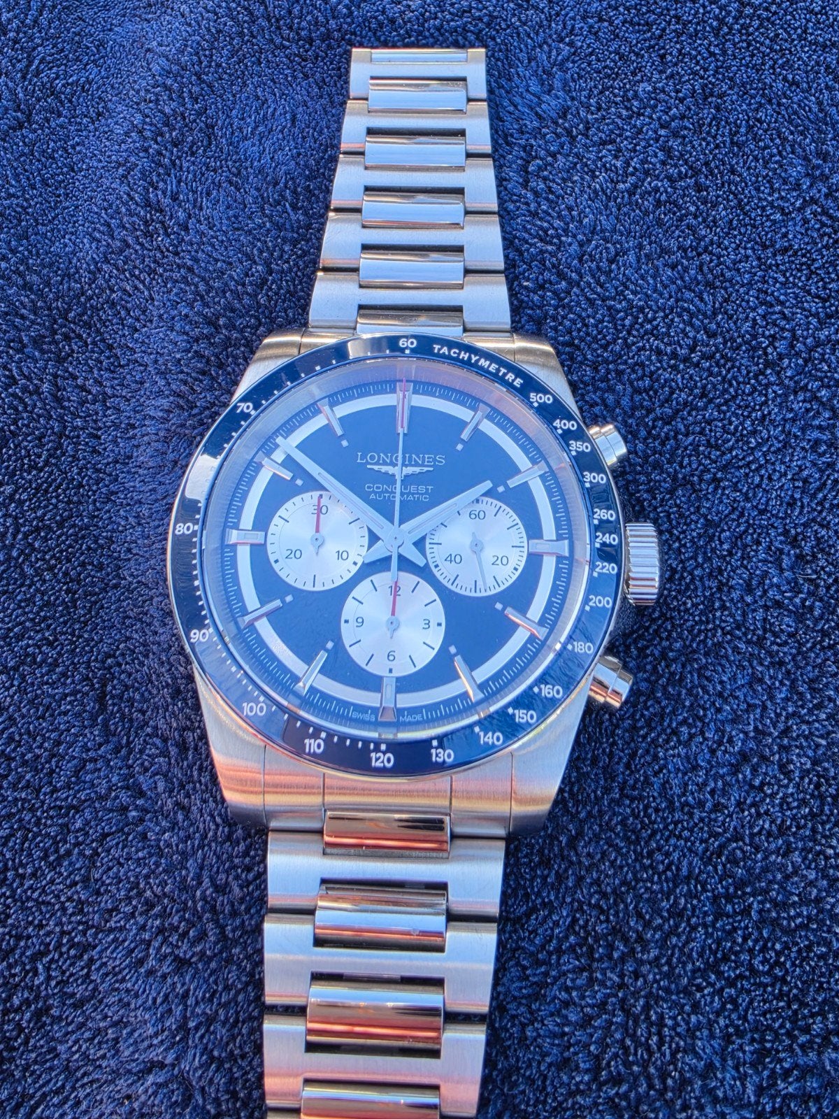 Longines Conquest chronograph, Overige merken, Staal, Staal, Polshorloge