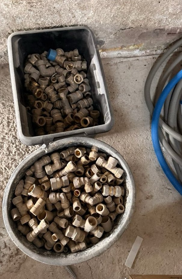 Koperen knel koppelingen, Ophalen of Verzenden, Zo goed als nieuw, Minder dan 50 mm