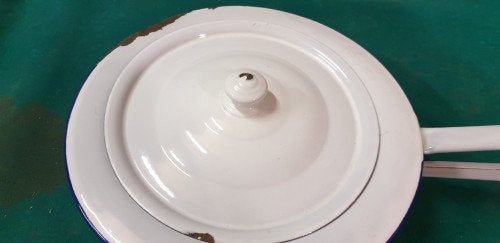 po ondersteek met deksel emaille, Ophalen of Verzenden, 'T Olde Gre-j, Info@toldegrej.nl, Endepoelstraat 20f Didam