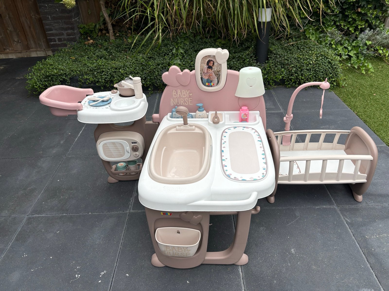 Smoby Baby Nurse speelstation met wieg en accessoires, Ophalen, Zo goed als nieuw, Jongen of Meisje