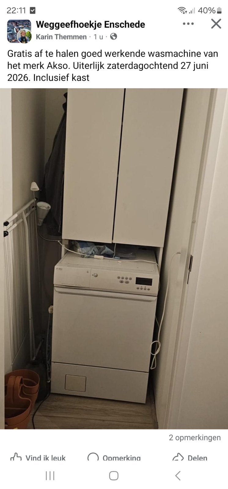 Asko wasmachine, Ophalen, 1200 tot 1600 toeren, Gebruikt, Voorlader