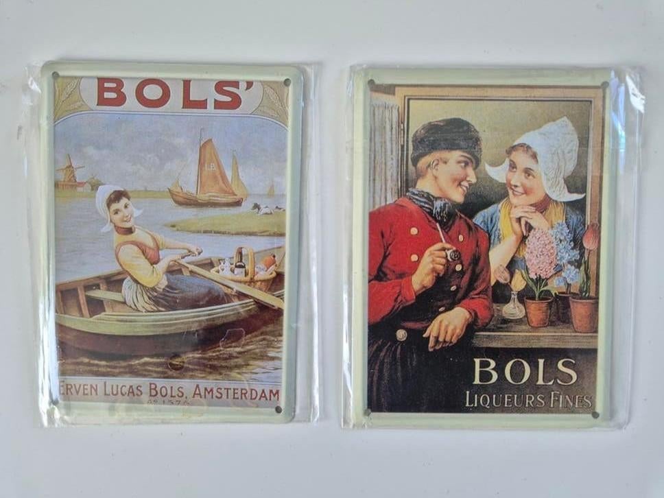 Set van 2 Bols reclamebordjes 8x11 cm, Verzamelen, Merken en Reclamevoorwerpen, Ophalen of Verzenden, Nieuw