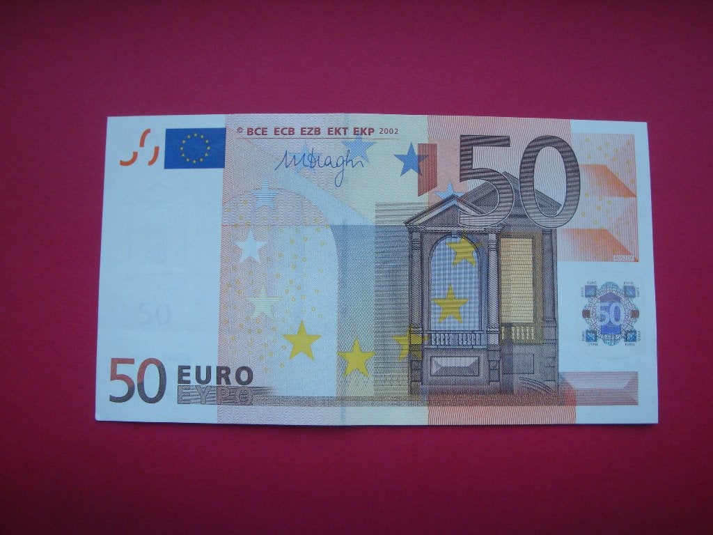 Bankbiljet Slowakije 50 Euro Draghi UNC. RO52D1, Postzegels en Munten, Verzenden, Slowakije, 50 euro, Los biljet