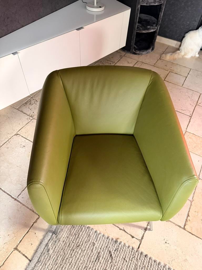 Leolux fauteuil te koop, Huis en Inrichting, Fauteuils, Gebruikt, Leer, Metaal, 50 tot 75 cm, 75 tot 100 cm, Ophalen