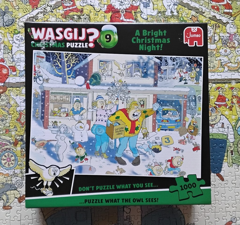 Wasgij puzzel 'een heldere kerstnacht!', Ophalen, 500 t/m 1500 stukjes, Zo goed als nieuw, Legpuzzel