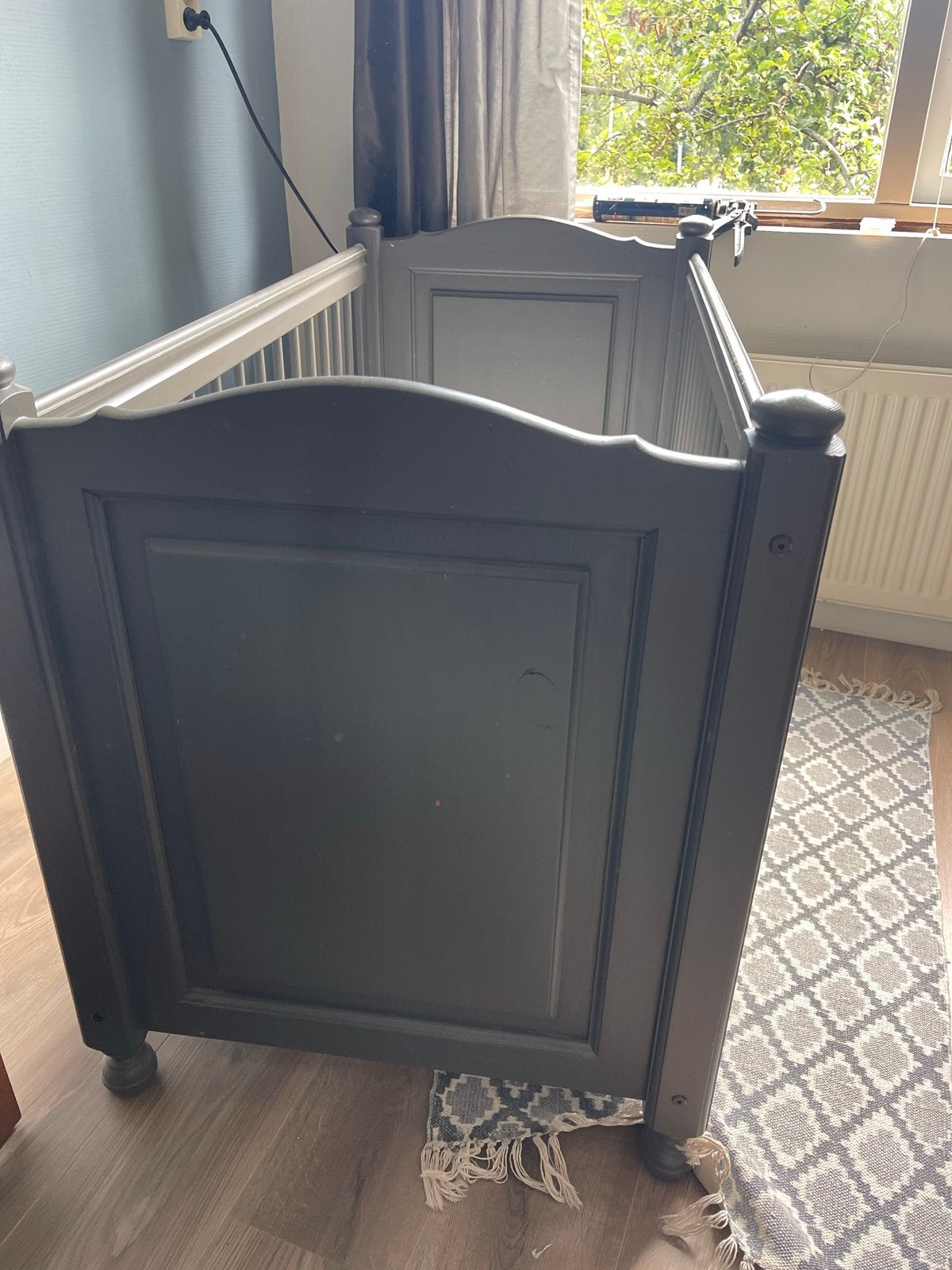 Houten ledikantje met matras en dekje, z.g.a.n., Ophalen, Gebruikt, Minder dan 140 cm, Matras