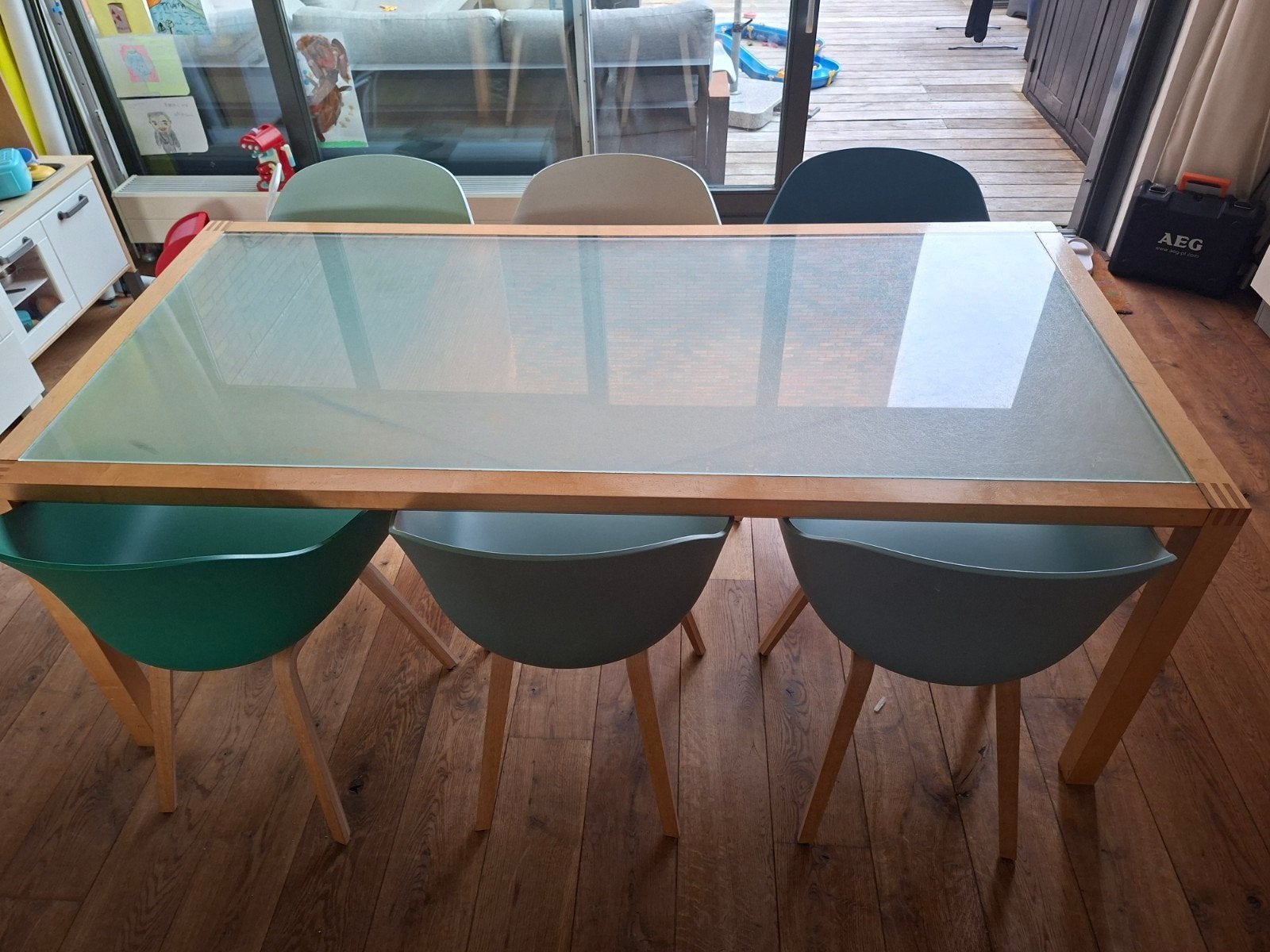 Eettafel Vos Interieur Design, Huis en Inrichting, Tafels | Eettafels, Ophalen, 200 cm of meer, 50 tot 100 cm, Zo goed als nieuw