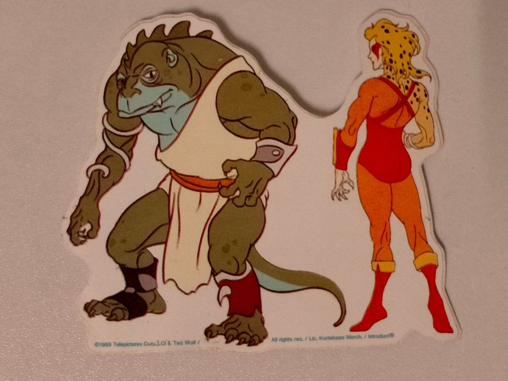 Thundercats Slithe Cheetara 1989 vintage RARE sticker serie, Verzenden, Zo goed als nieuw, Strip of Tekenfilm