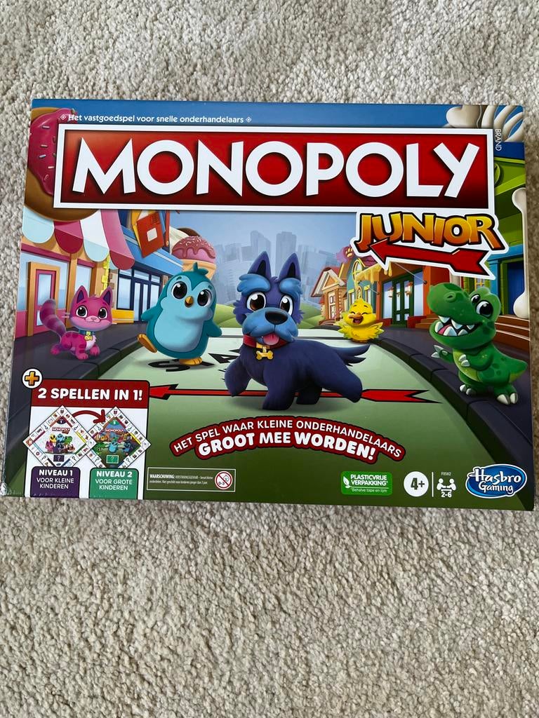 Monopoly Junior - 2 spellen in 1! (Nieuwstaat), Ophalen, Zo goed als nieuw