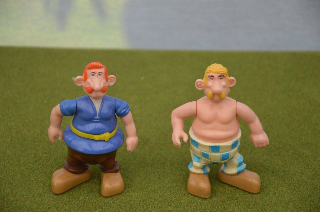 2 Vintage Asterix en Obelix poppetjes uit 1980 Toycloud, 9cm, Verzamelen, Ophalen of Verzenden, Gebruikt