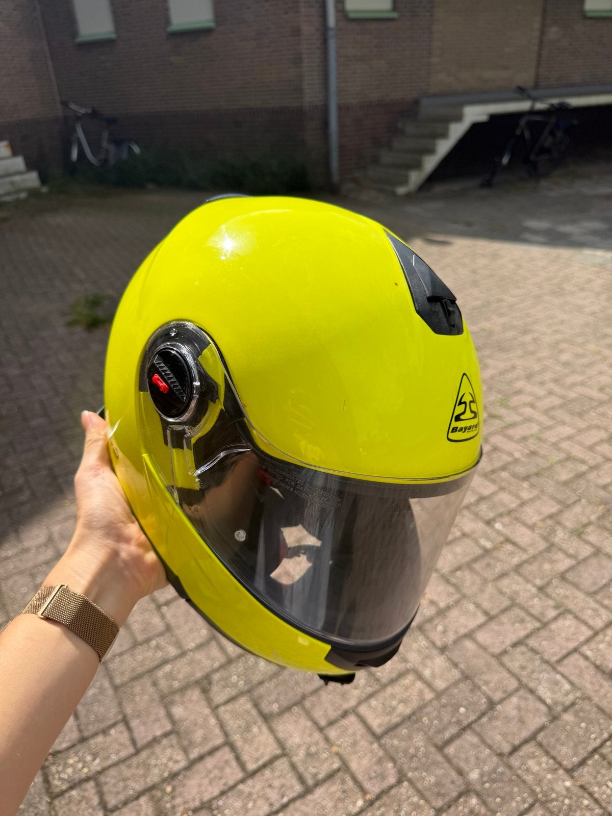 Bayard Integraalhelm - Maat S - Geel, Motoren, Kleding | Motorhelmen, Heren, Integraalhelm, S, Tweedehands