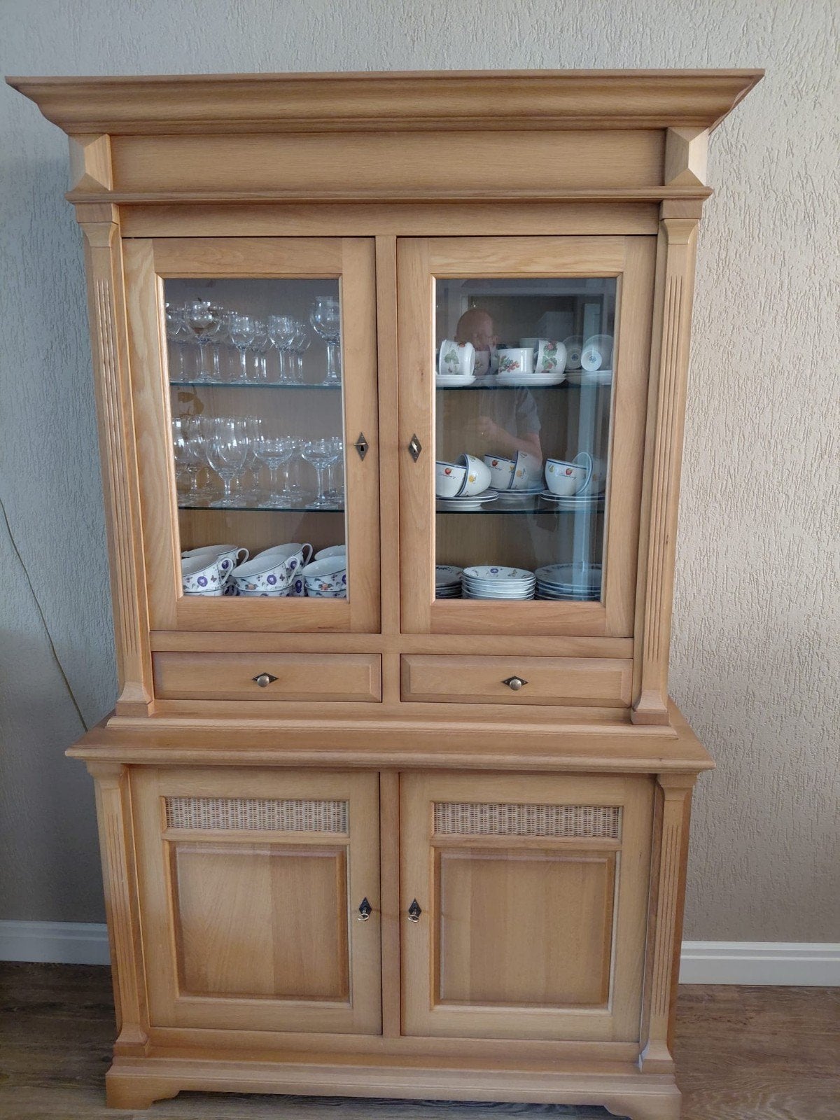 Blank Eiken Patine Buffetkast - Zeer Goede Staat, Ophalen, 200 cm of meer, Eikenhout, Zo goed als nieuw
