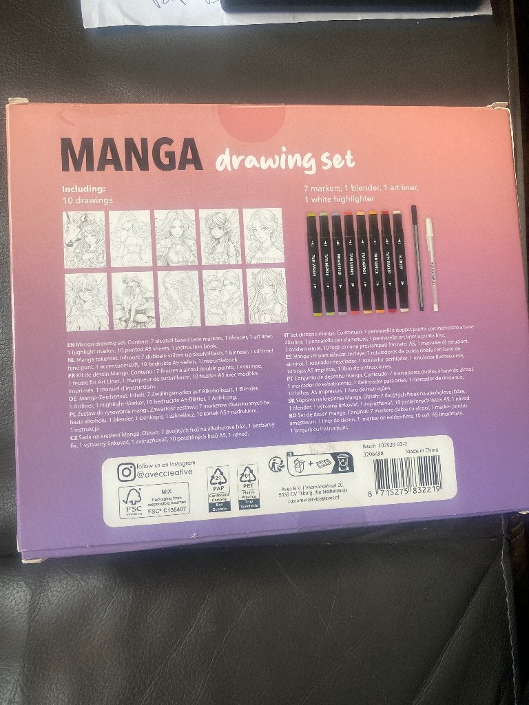 AVEC Manga Tekenset - Compleet met stiften en tekeningen, Ophalen of Verzenden, Nieuw, Overige typen