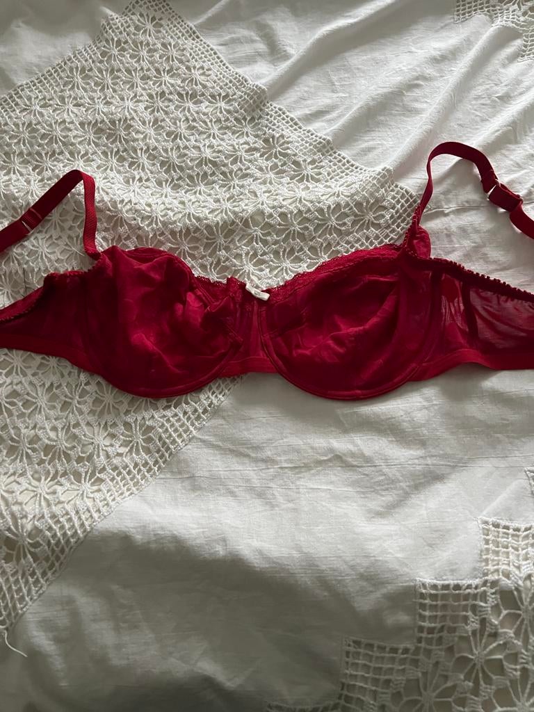 Rode bh met motief maat 85E, Ophalen of Verzenden, Rood, BH