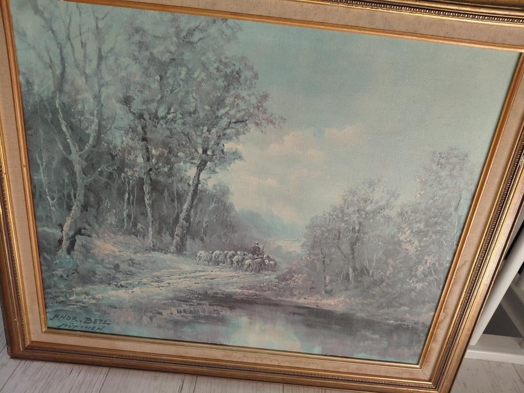 Schilderij Andreas Betz München, Antiek en Kunst, Kunst | Schilderijen | Klassiek, Ophalen