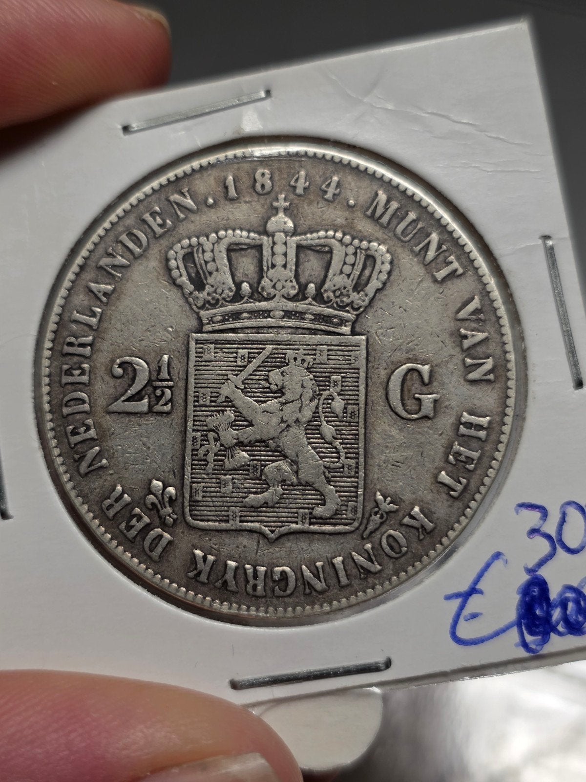 Rijksdaalder 1844 Nederland, Postzegels en Munten, Koning Willem III, Verzenden, Zilver, Losse munt