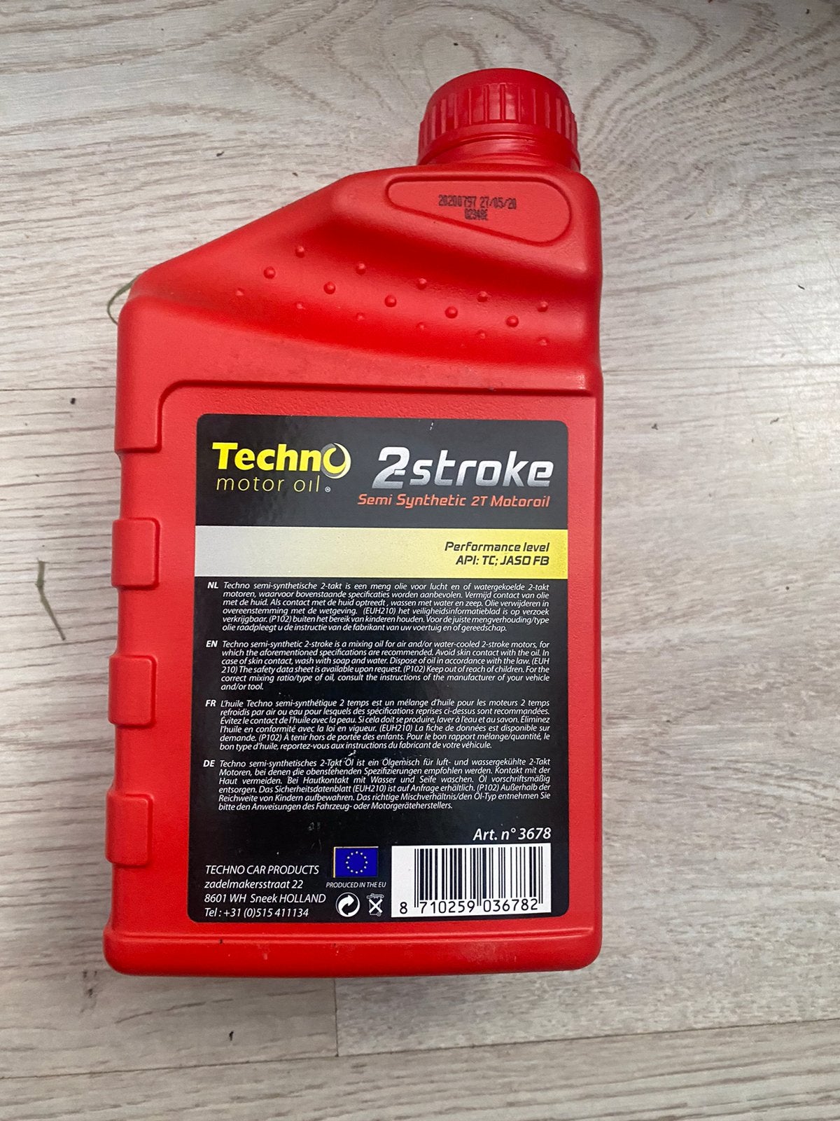 Techno motor olie 2 takt, Ophalen
