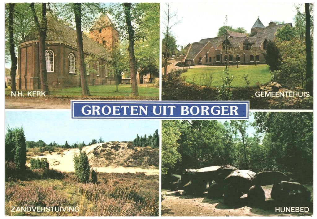 43657 Borger 184 Dr Hunebed Nette oude kaart Onbeschreven