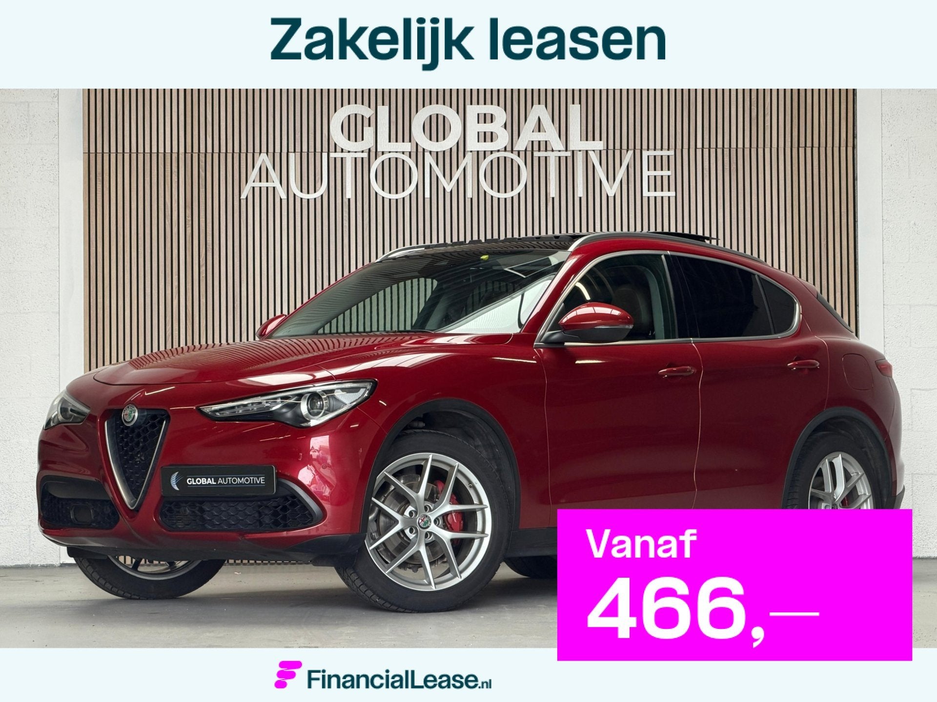 Alfa Romeo Stelvio 2.0 T AWD First Edition 280PK - SCHUIFDAK, Automaat, Zwart, 4 cilinders, Bedrijf