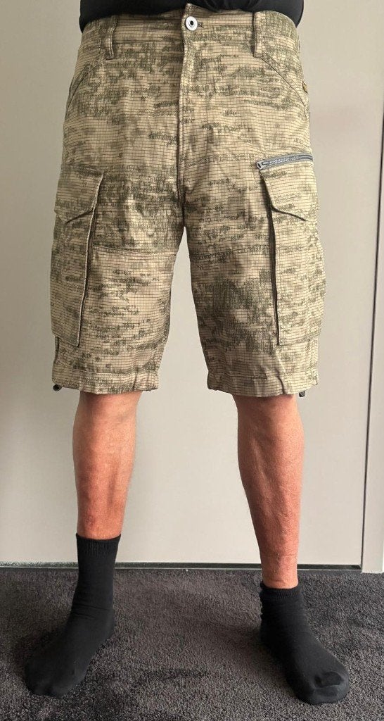 G-star Camo Print Relaxed Fit Cargo Shorts- Khaki, Kleding | Heren, Verzenden, Nieuw, Overige maten, Beige