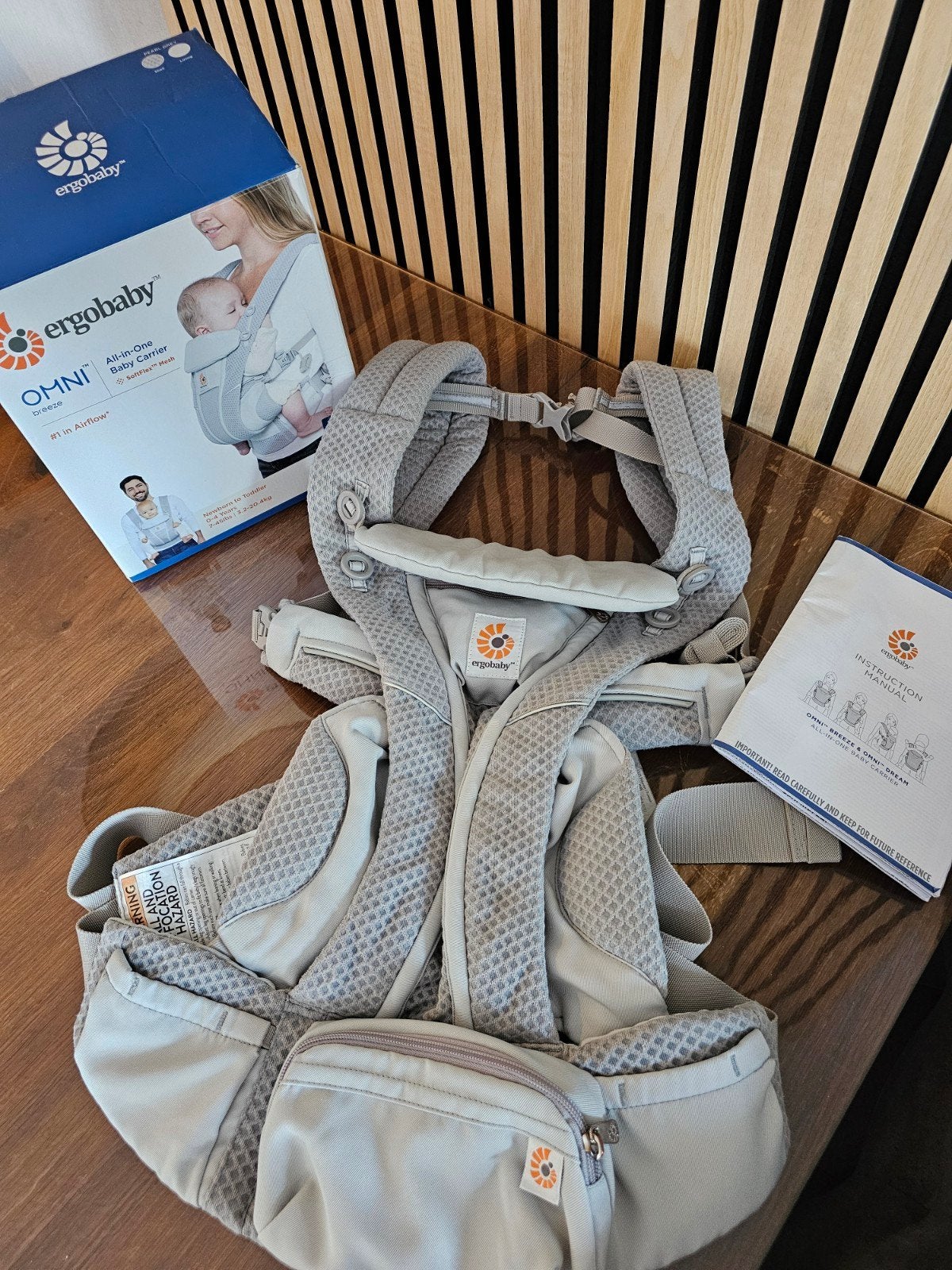 Ergobaby Omni Breeze Draagzak - Pearl Grey, Overige merken, Ergobaby, Ophalen of Verzenden, Zo goed als nieuw