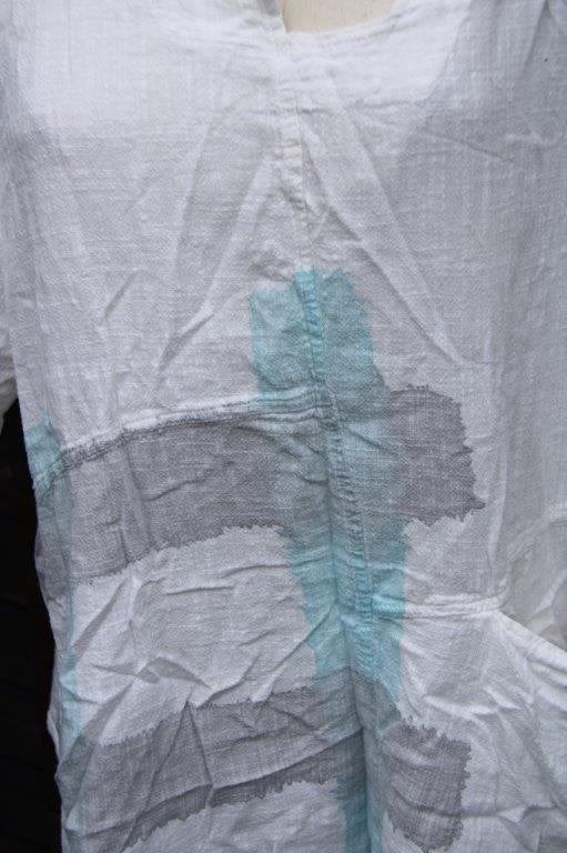 Tuniek creme/ aqua Kekoo mt 4(52/54) Vaste prijs, Ophalen of Verzenden, Zo goed als nieuw, Kekoo, Blouse of Tuniek