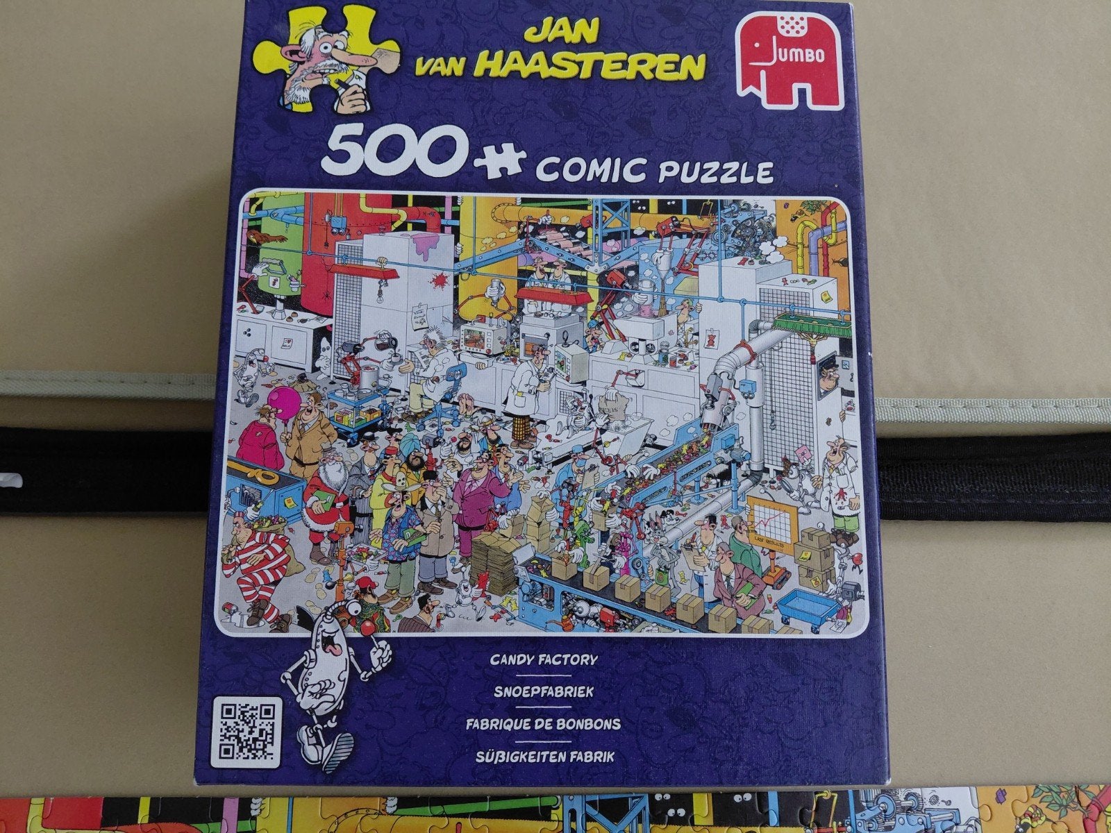 Jan van Haasteren - de snoepfabriek  500st, Ophalen of Verzenden, 500 t/m 1500 stukjes, Zo goed als nieuw, Legpuzzel