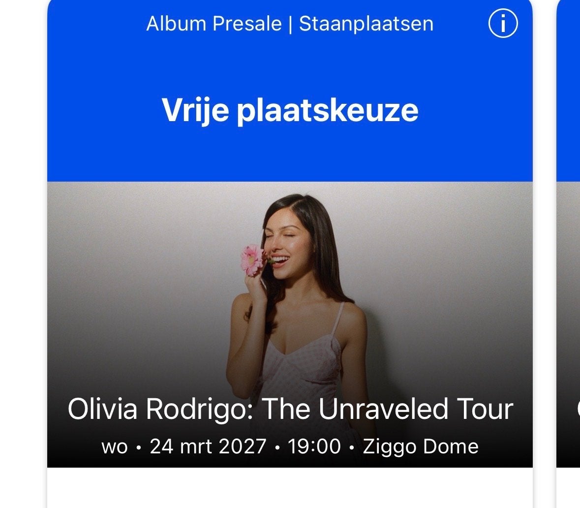 2 x staanplaatsen Olivia Rodrogo woe 24 maart