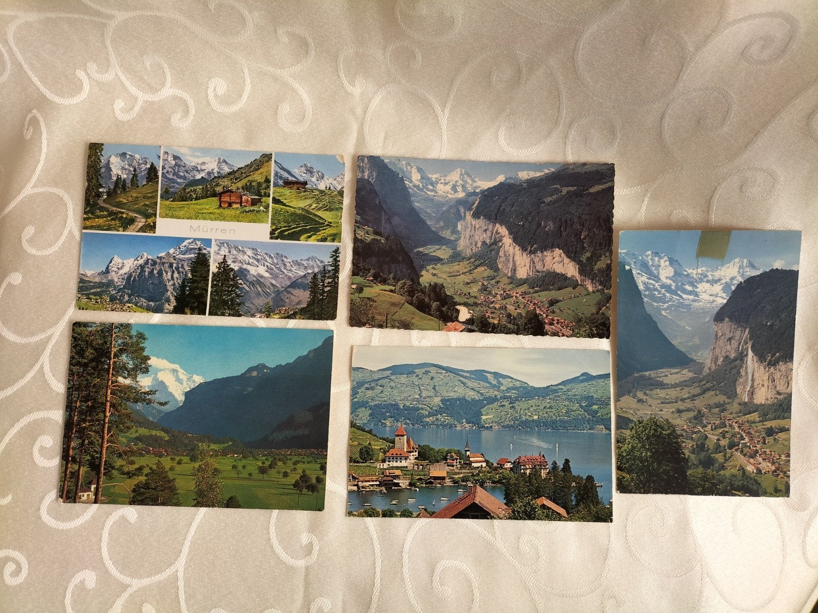 Set van 5 Zwitserse ansichtkaarten - Bergen en meren '60, Ophalen of Verzenden, 1960 tot 1980, Gelopen, Overig Europa